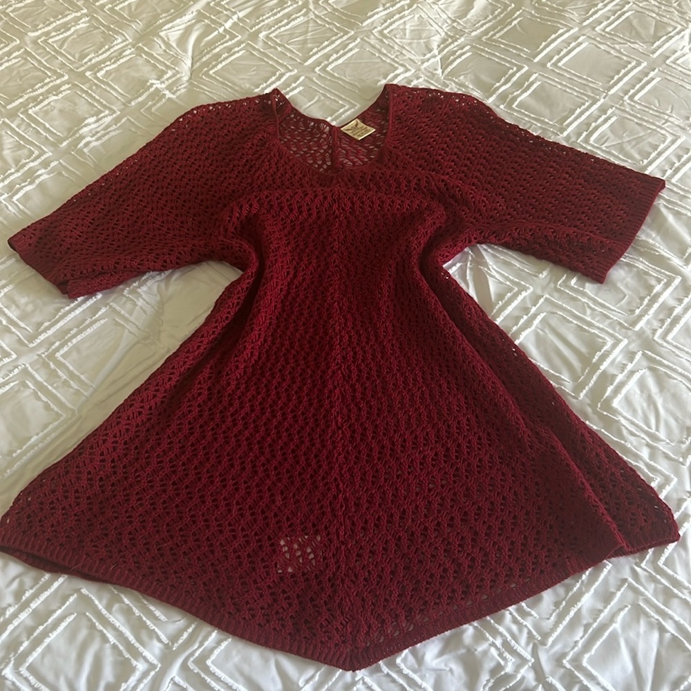 Faded Glory women lace long sleeve blouse solid color